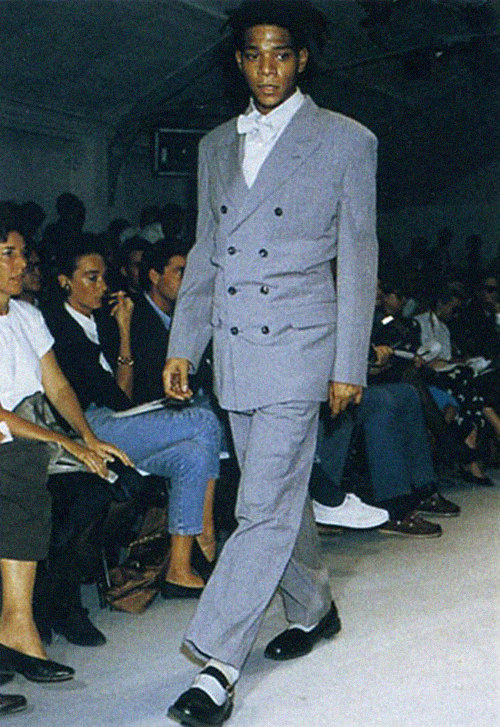 Жан-Мишель Баския на показе Comme des Garçons весна-лето 1987 Жан-Мишель Баския на показе Comme des Garçons весна-лето 1987